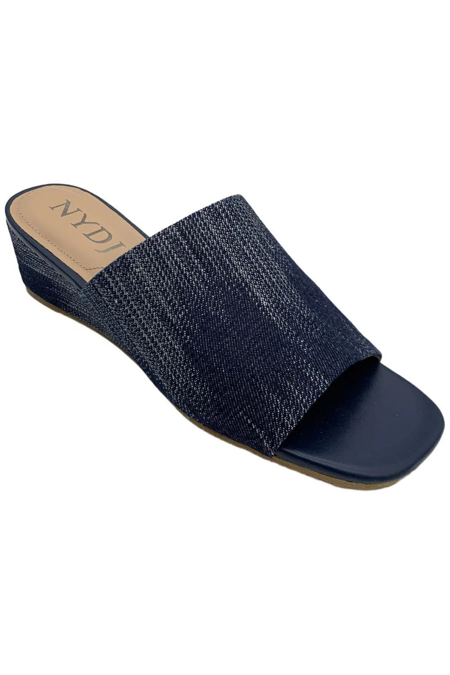 NYDJ Women's Claudine Wedge Sandals Dark Blue Denim - Medium